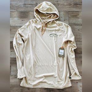 Howler Bros Men's Long Sleeve Hooded Shirt Size Large. Sand Color